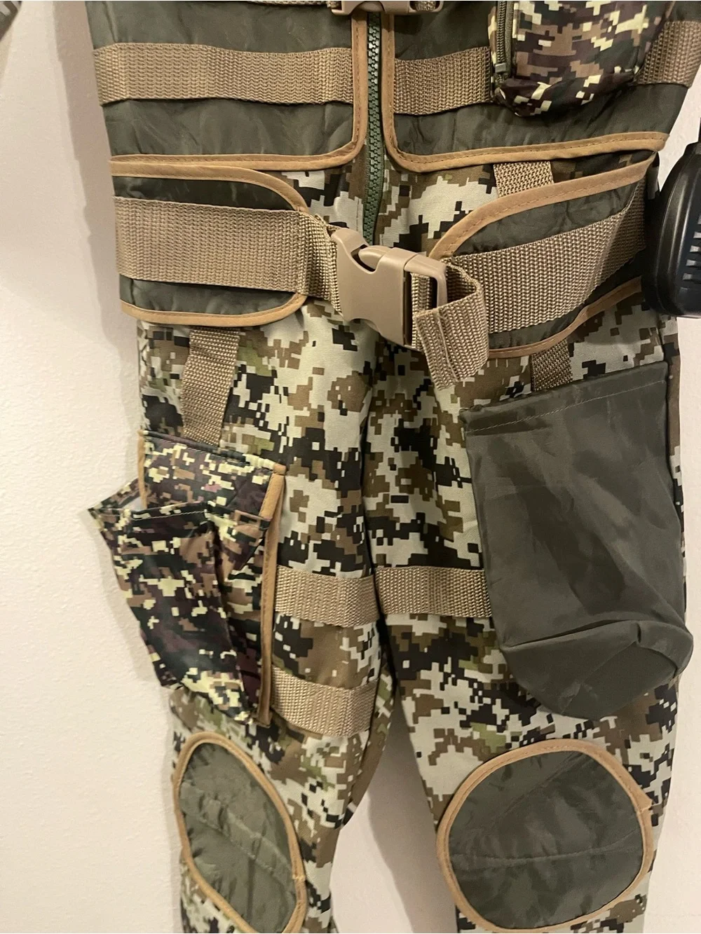 Kids Olive Digital Camo Tactical Costume with Utility Vest